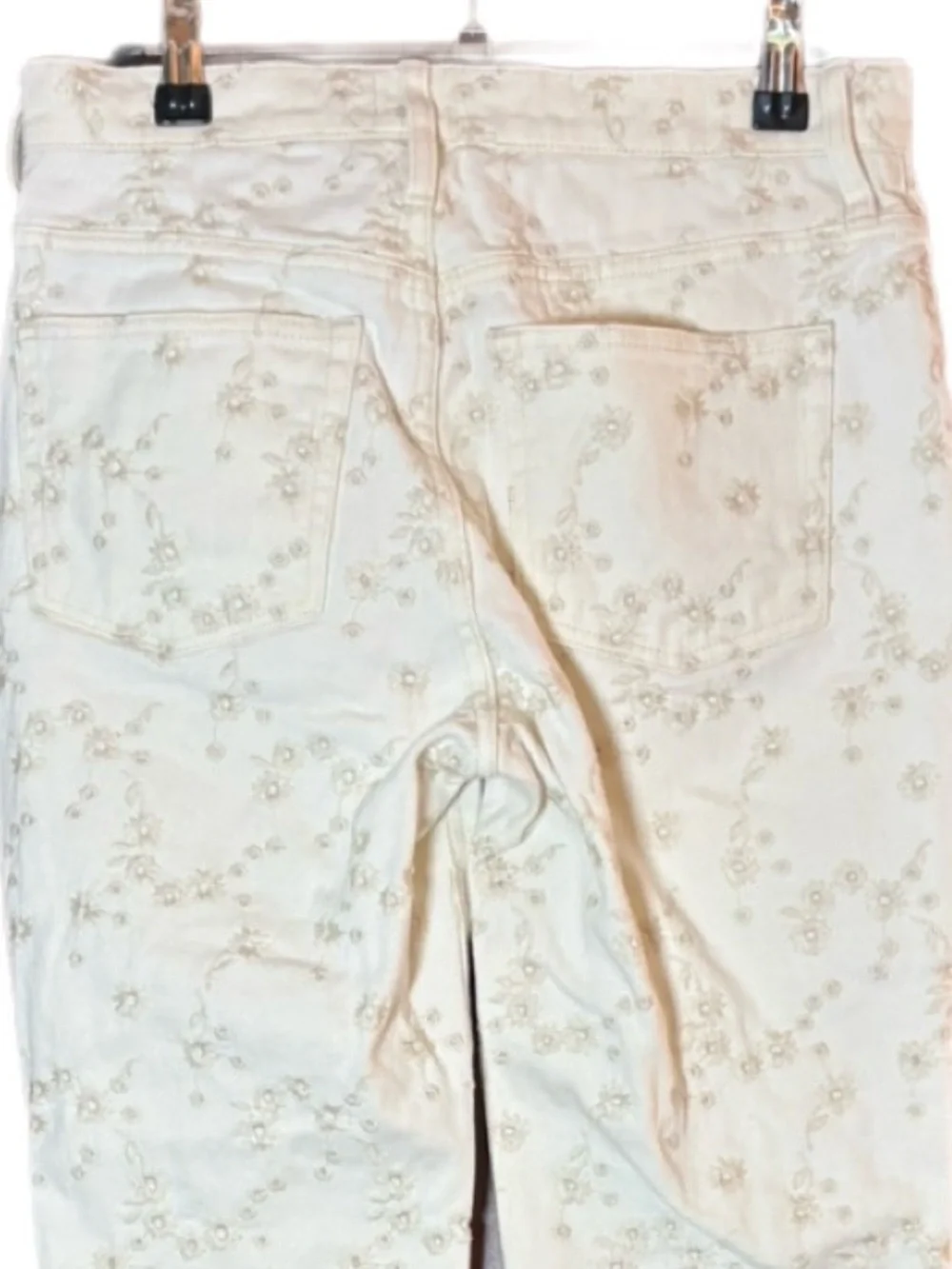 J.Crew Floral Embroidered Button Fly Jeans Raw Hem Size 25